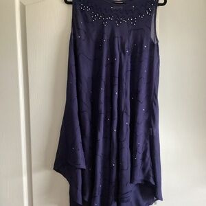 Rhinestone Handkerchief Dress (ONE SIZE) Dark Blue (NWT)
